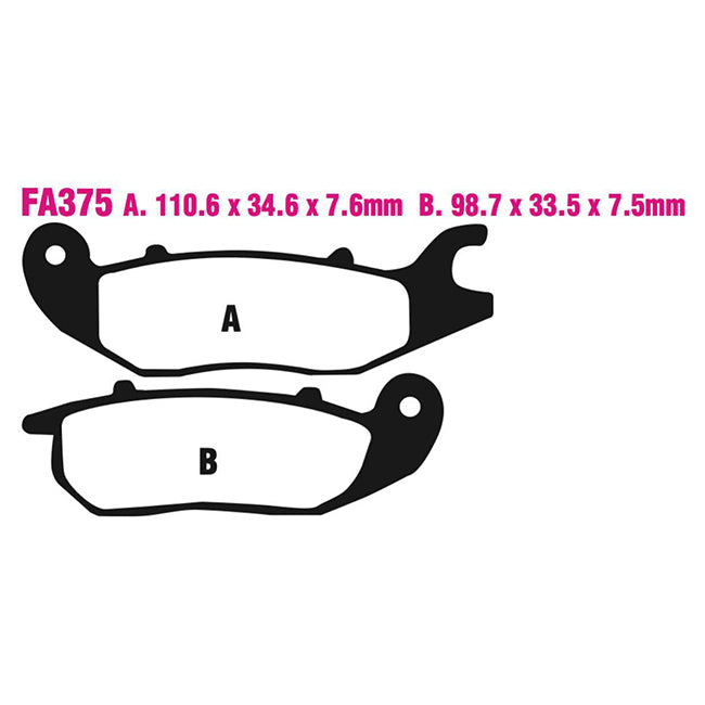 EBC Brakes Disc Pad Set – FA Series, Vee & Chrome Backplate Options