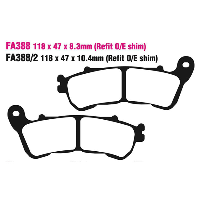 EBC Brakes Disc Pad Set – FA Series, Vee & Chrome Backplate Options