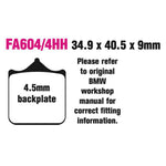 EBC Brakes Disc Pad Set - Double-H Sintered - Complete FA Series