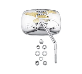 Harley-Davidson Live To Ride One-Piece Short Stem Mirror - Right Side