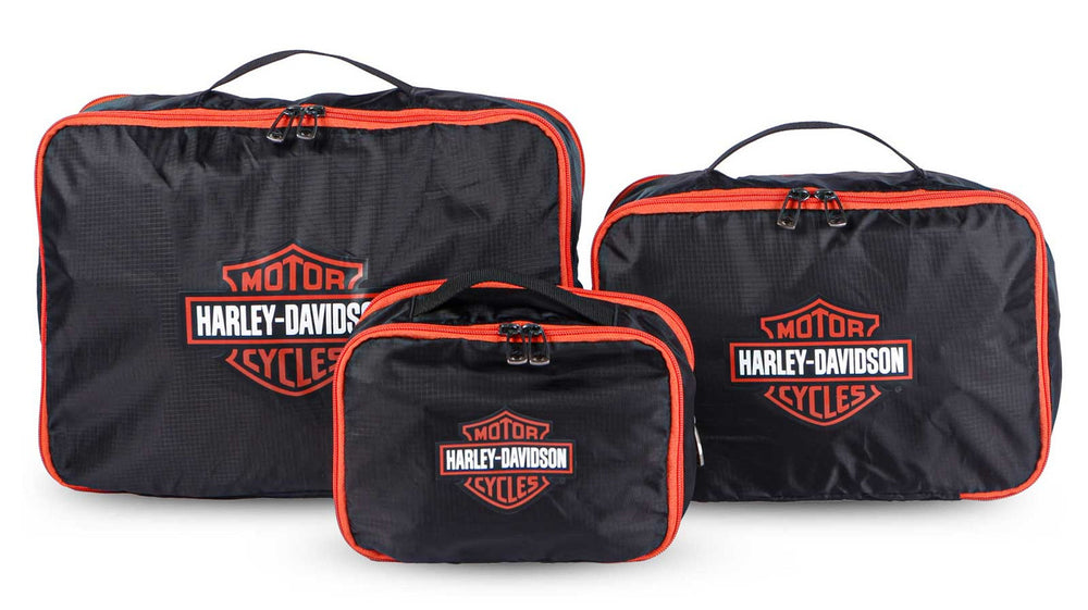 Harley-Davidson 3PC Expandable Packing Cube Set, Bar & Shield Logo