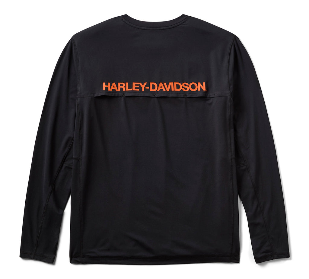 Men's H-D TECH Vented Long Sleeve Knit Crew - Harley Black