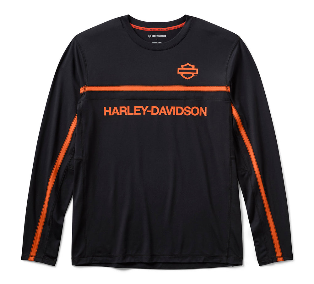 Men's H-D TECH Vented Long Sleeve Knit Crew - Harley Black