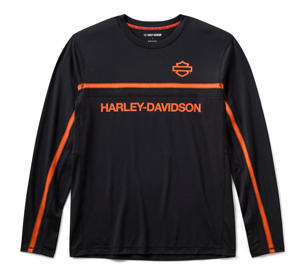 Men's H-D TECH Vented Long Sleeve Knit Crew - Harley Black