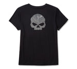 Women's Willie G Skull Bling V-neck