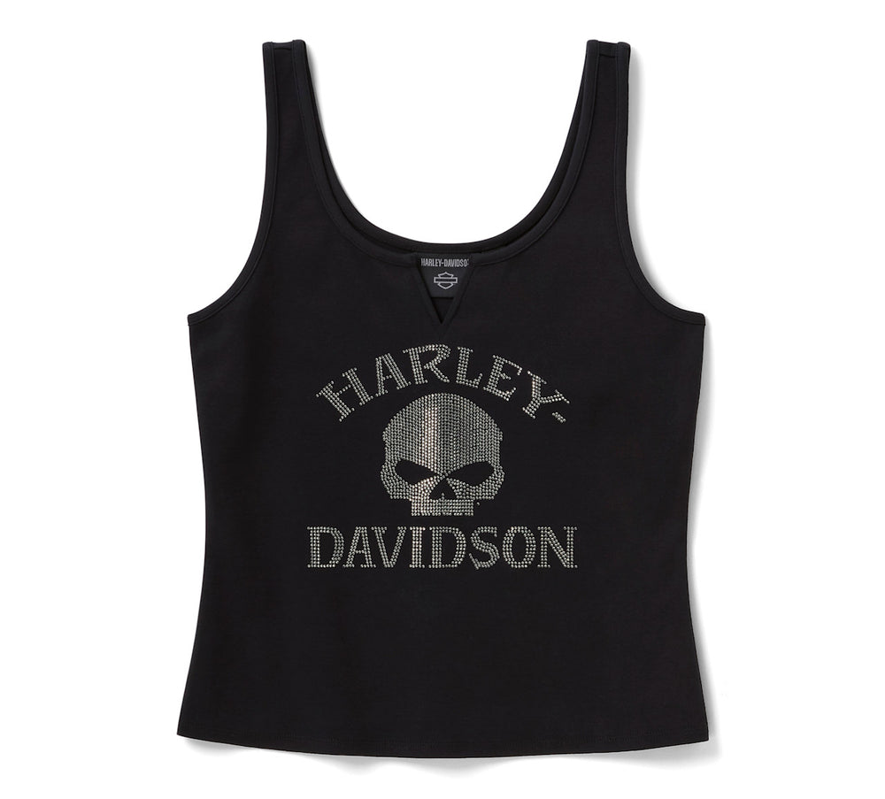 Women's Willie G Skull Bling Tank - Harley Black
