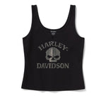 Women's Willie G Skull Bling Tank - Harley Black