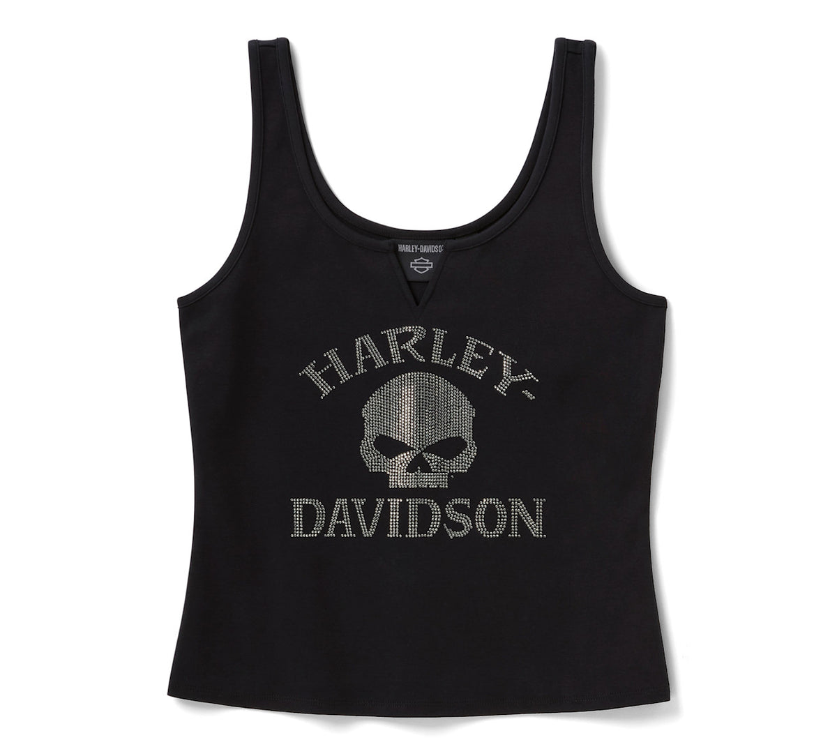Women's Willie G Skull Bling Tank - Harley Black