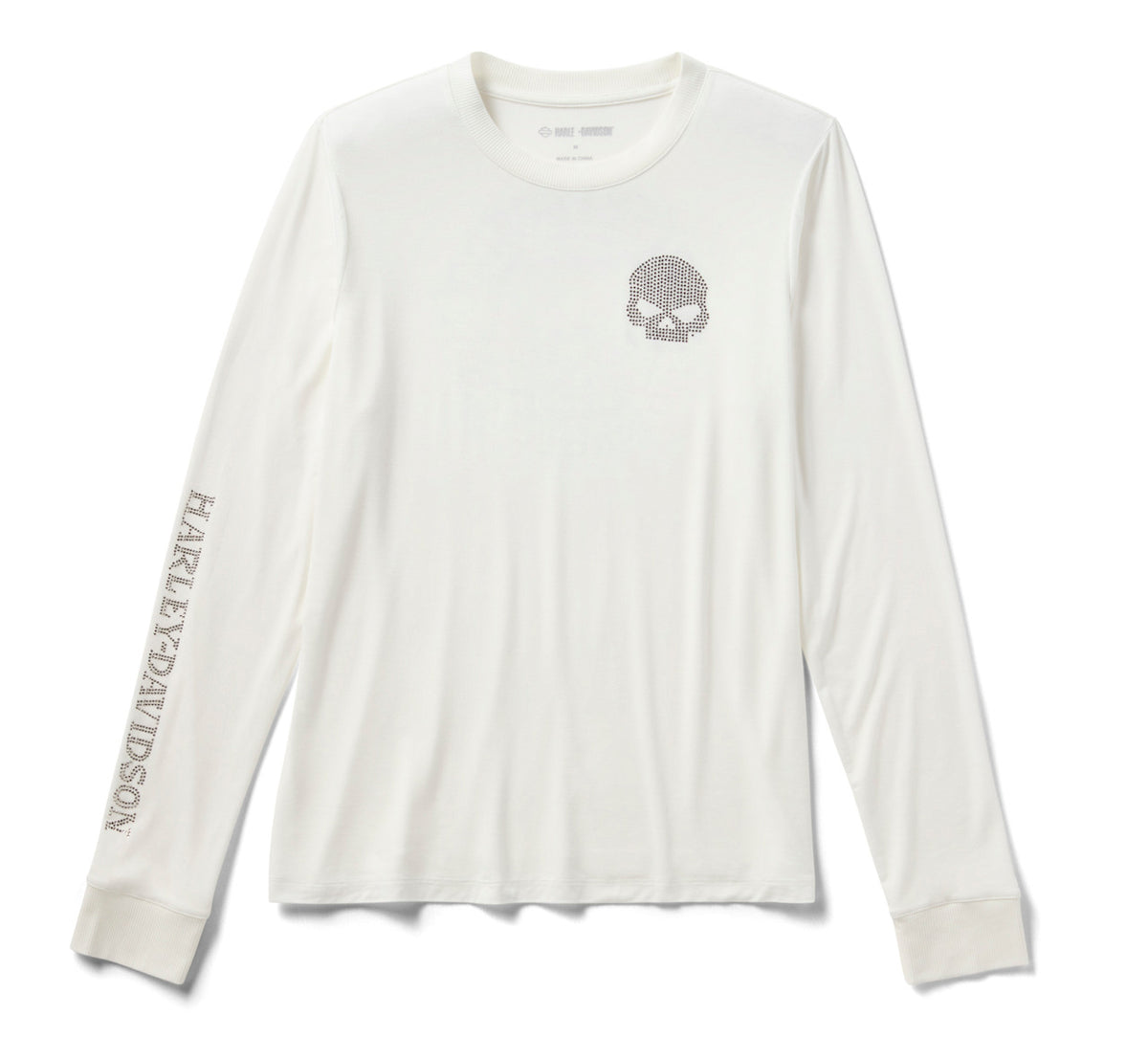 Women's Willie G Skull Bling Long Sleeve - Cloud Dancer