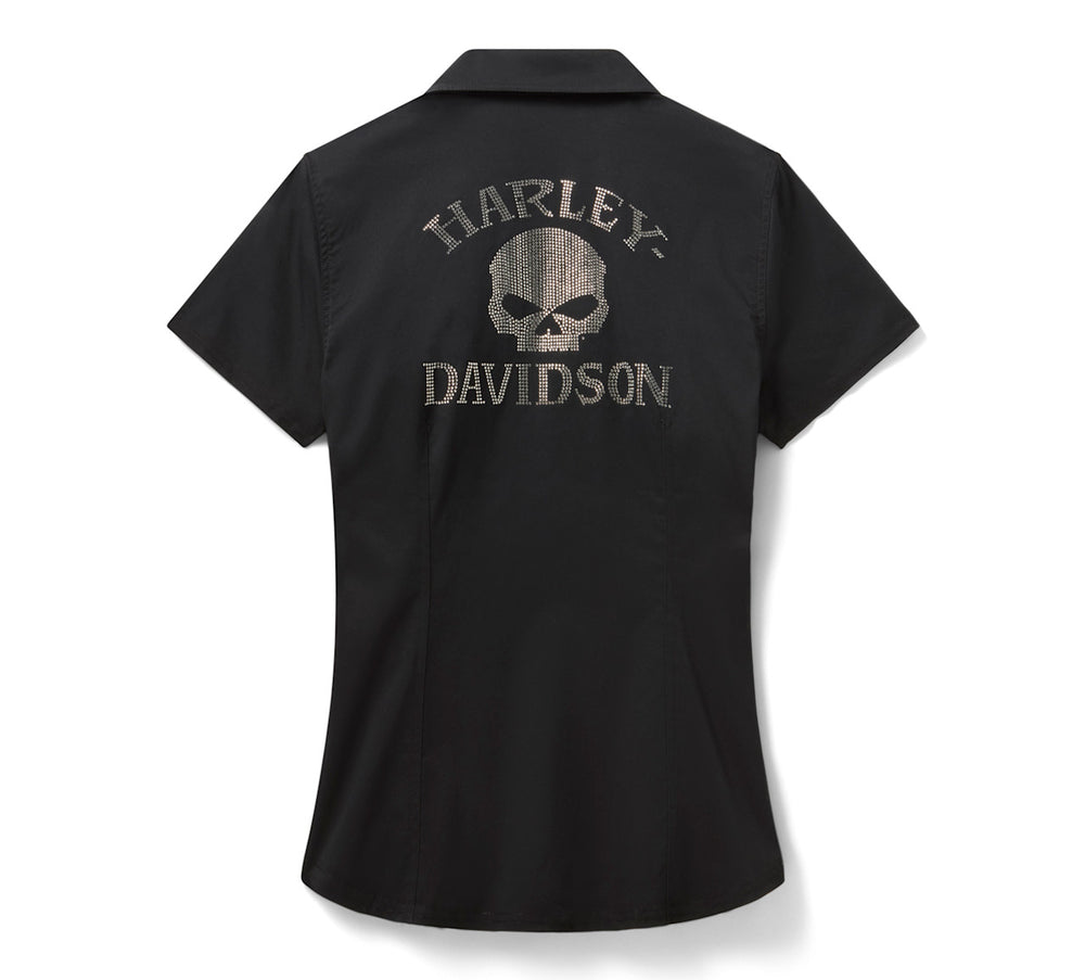 Women's Willie G Bling Garage Shirt - Harley Black