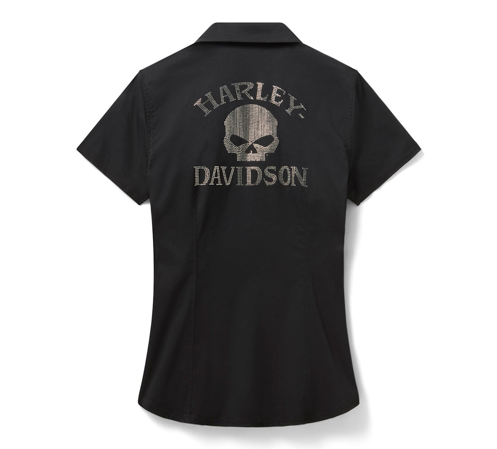 Women's Willie G Bling Garage Shirt - Harley Black