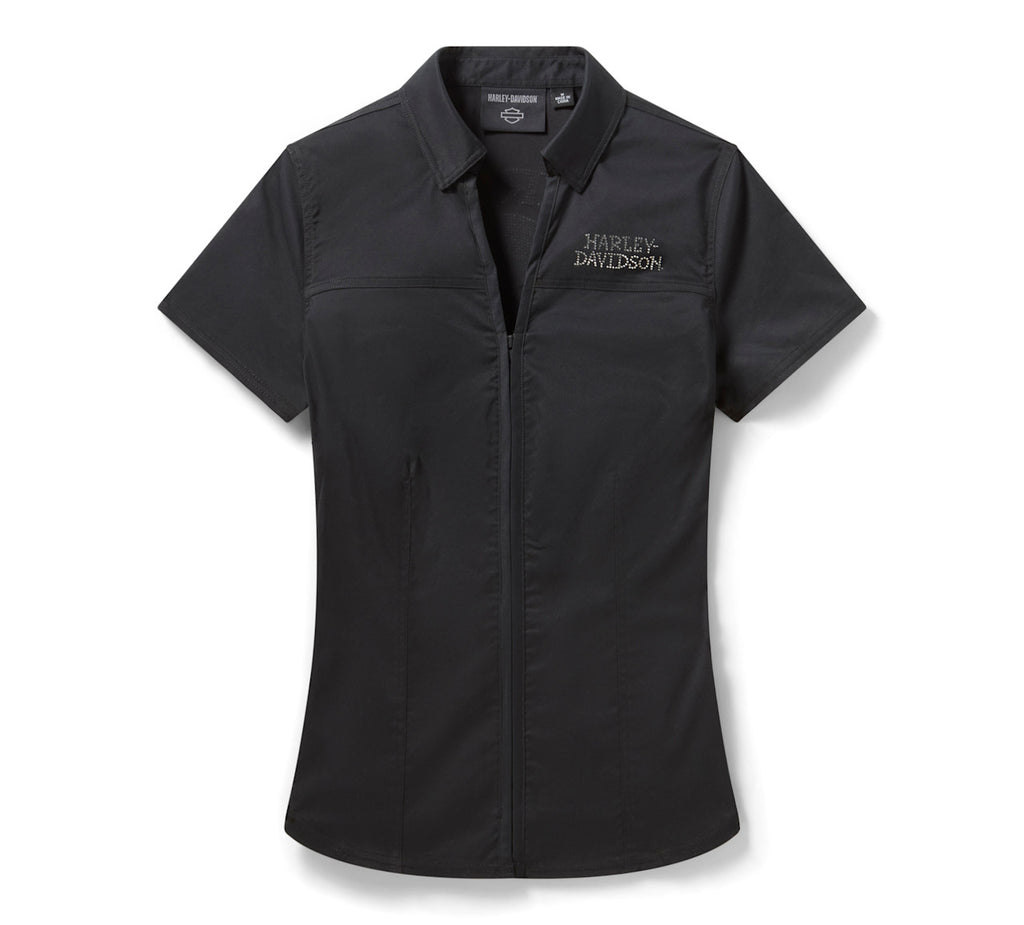 Women's Willie G Bling Garage Shirt - Harley Black