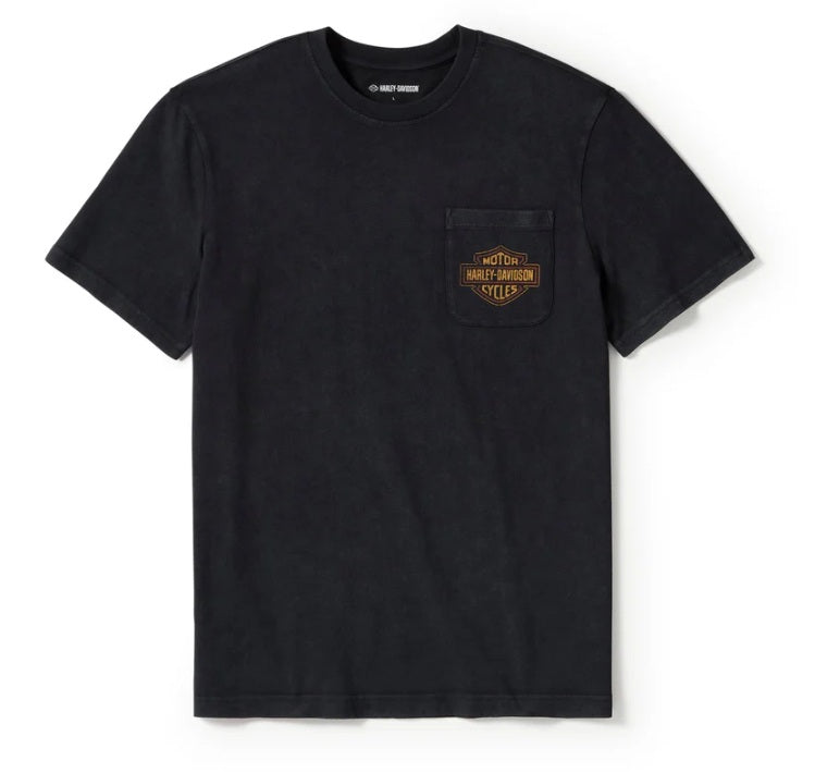 Harley-Davidson Men's Lightning Bolt Pocket Tee - Black