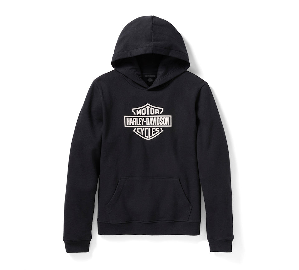 Harley-Davidson Women's H-D Standard Bar & Shield Pullover Hoodie - Harley Black - front view