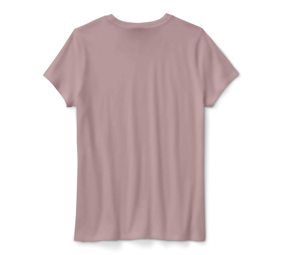 Harley-Davidson Women's H-D Standard Bar & Shield Tee - Dusty Mauve - back view