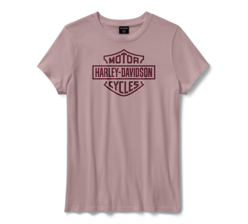 Harley-Davidson Women's H-D Standard Bar & Shield Tee - Dusty Mauve - front view
