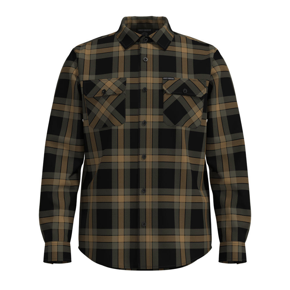 H-D® Standard Long Sleeve Plaid Shirt – Chicory & Harley Black