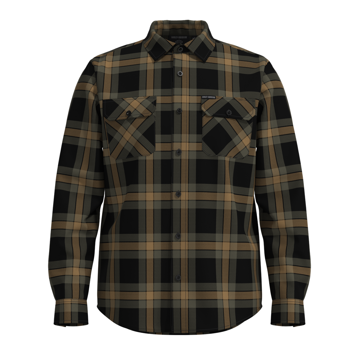 H-D® Standard Long Sleeve Plaid Shirt – Chicory & Harley Black