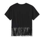 Harley-Davidson Women's Bling Chrome Fringe Hem Boxy Short Sleeve Tee