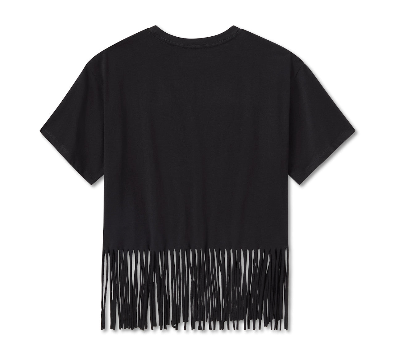 Harley-Davidson Women's Bling Chrome Fringe Hem Boxy Short Sleeve Tee
