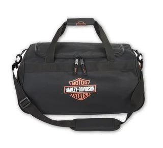 Bar & Shield Logo Duffel in Black/Orange