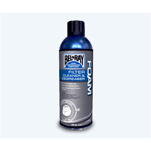 BELRAY FOAM FILTER CLEANER + DEGREASER 400ML (12 TO A BOX - 301404150285)