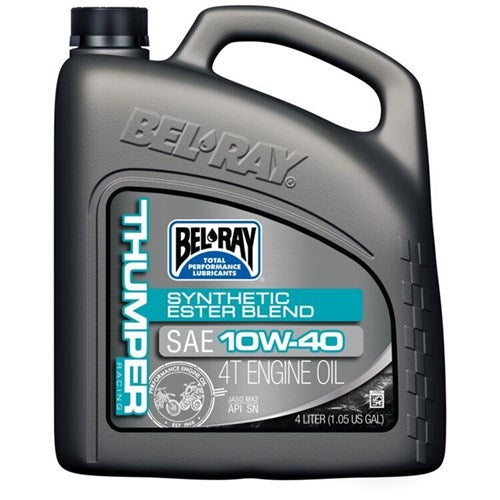 BELRAY THUMPER RACING SYNTHETIC ESTER BLEND 4T ENGINE OIL 10W-40 4 LITRE (4 TO A BOX - 301723150185) [SPC01]