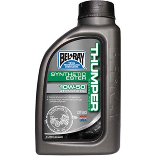 BELRAY WORKS THUMPER RACING SYNTHETIC ESTER 4T ENGINE OIL 10W-50 1 LITRE (12 TO A BOX - 301724150160) [SPC01]