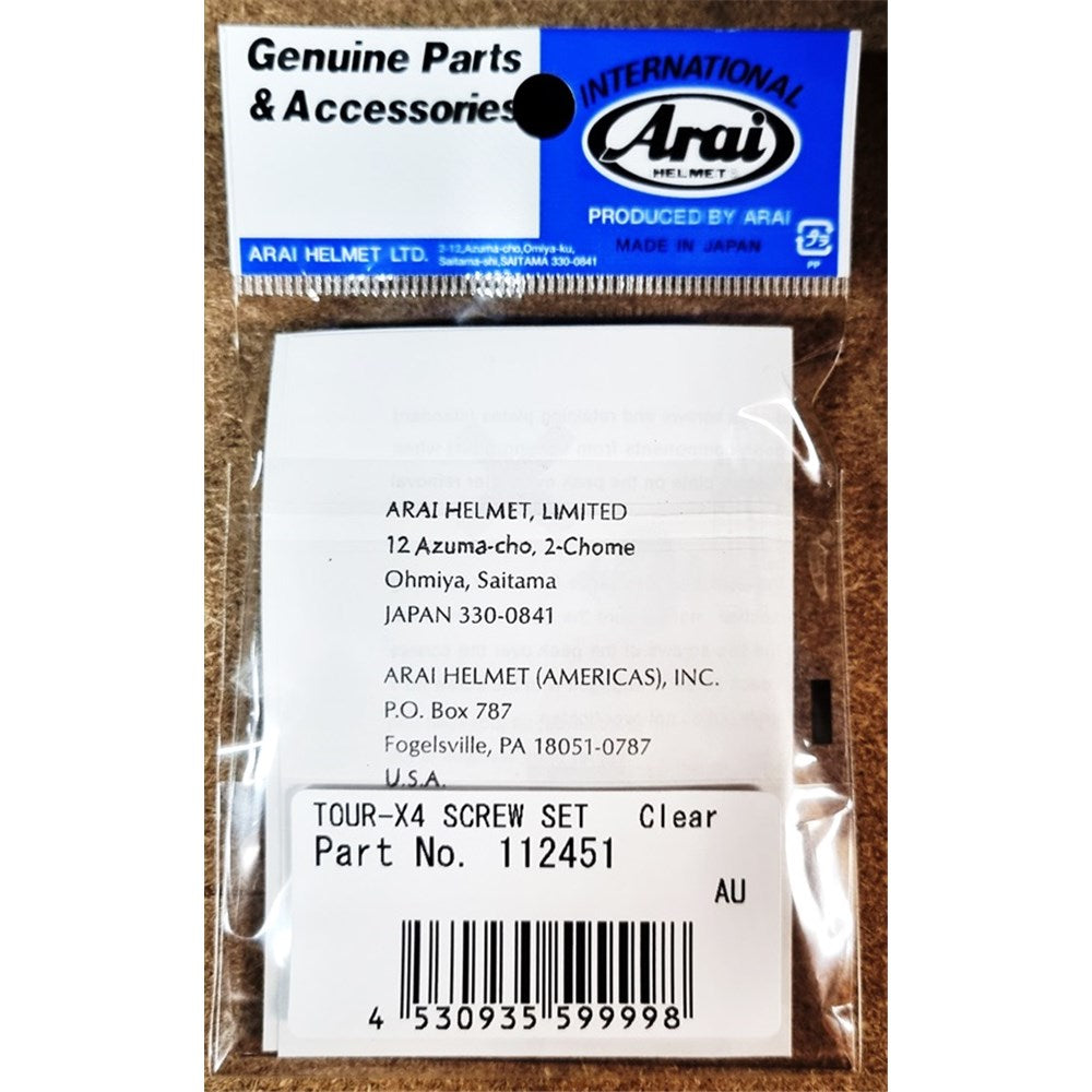 ARAI TOUR-X/XD-4 R/MENT SCREW CLEAR (SET)