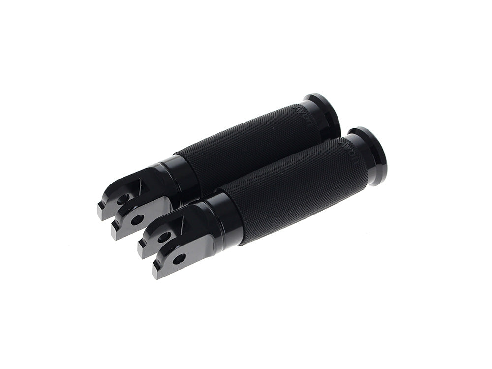 Custom Contour Footpegs - Black. Fits Softail 2018up Front Rider - Avon Grips