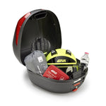 GIVI MONOLOCK TOPCASE 29L BLACK/RED - INCLUDES UNIVERSAL PLATE