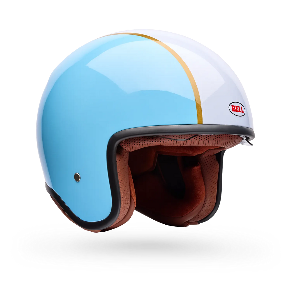 Bell Helmets - TX-501 Rally White/Blue Open-Face Helmet w/ Internal Sun-Visor