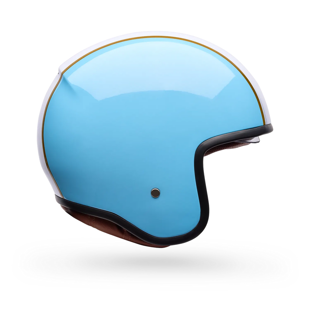 Bell Helmets - TX-501 Rally White/Blue Open-Face Helmet w/ Internal Sun-Visor
