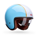 Bell Helmets - TX-501 Rally White/Blue Open-Face Helmet w/ Internal Sun-Visor