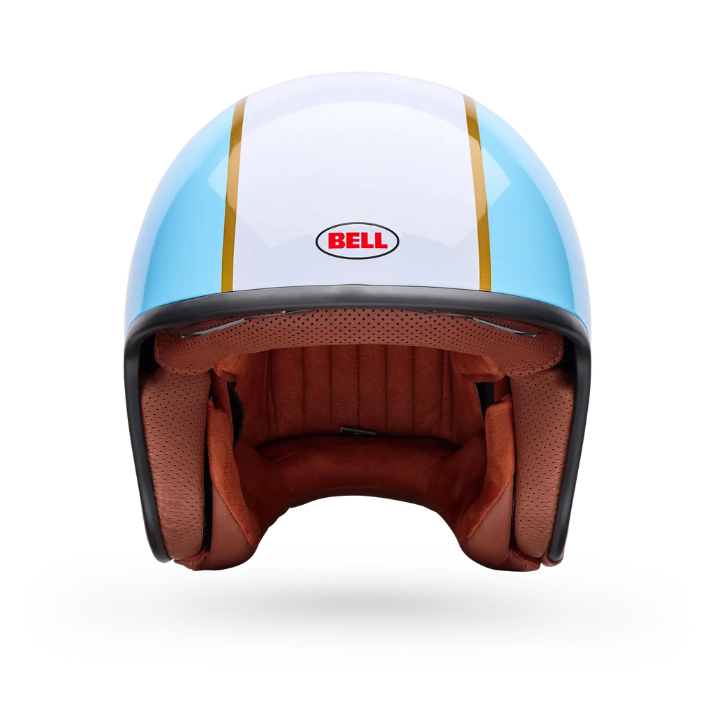 Bell Helmets - TX-501 Rally White/Blue Open-Face Helmet w/ Internal Sun-Visor
