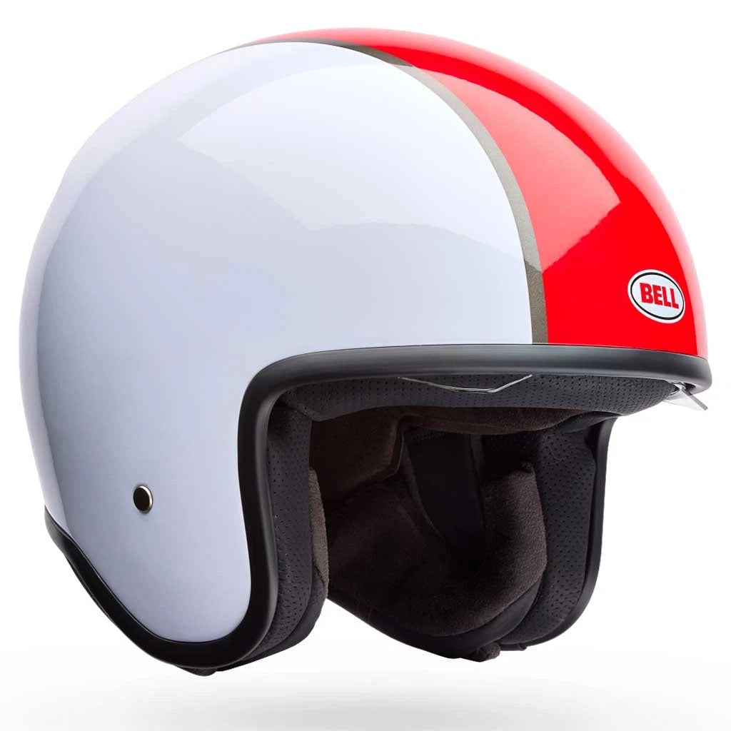 Bell Helmets - TX-501 Rally White/Red Open-Face Helmet w/ Internal Sun-Visor