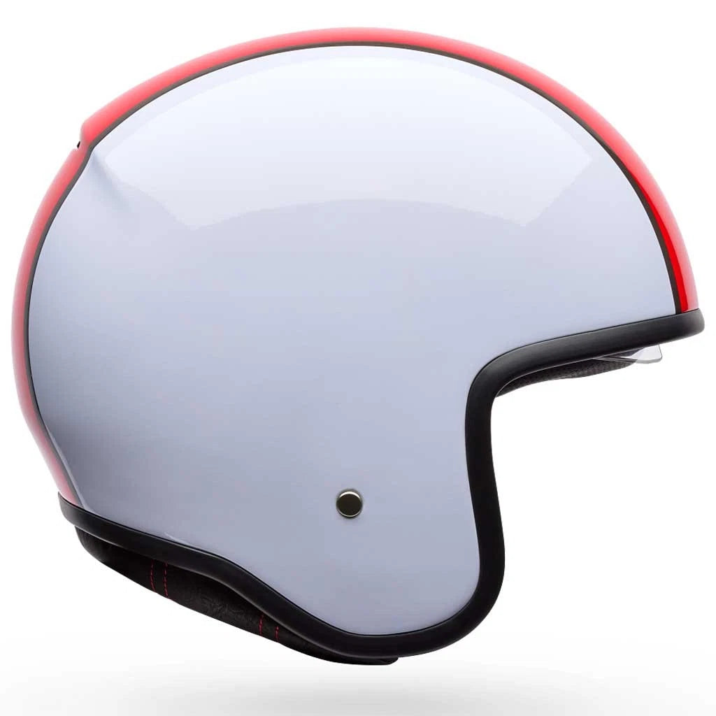 Bell Helmets - TX-501 Rally White/Red Open-Face Helmet w/ Internal Sun-Visor