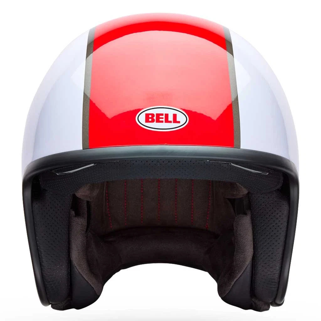 Bell Helmets - TX-501 Rally White/Red Open-Face Helmet w/ Internal Sun-Visor