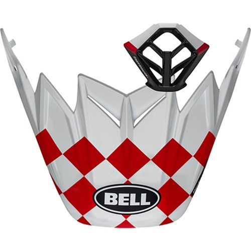 BELL S/P - MOTO-9 MIPS M/PIECE+PEAK KIT CHECKERS MATT WHT/RED  [ONC01]