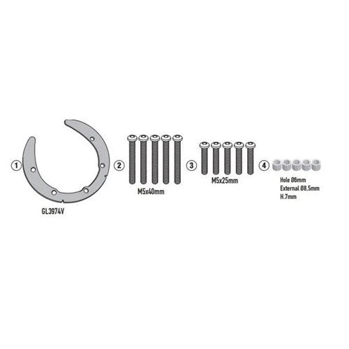 GIVI TANKLOCK FLANGE FITTING KIT - KTM DUKE 790 18-20 / 890 DUKE 21-23