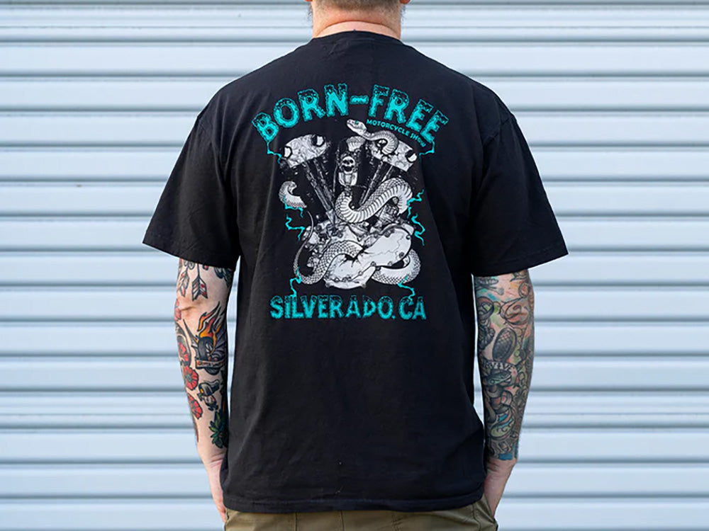 Born Free Snake Knuckle Black T-Shirt - X-Large - Biltwell Helmets