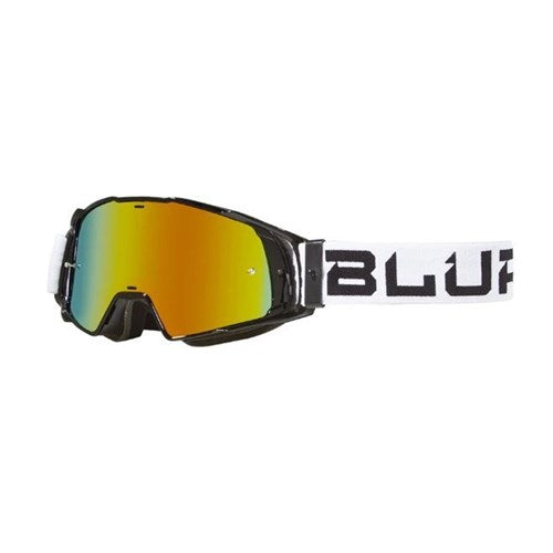 BLUR B-20 GOGGLE FLAT BLK/WHT (RAD-RED LENS)