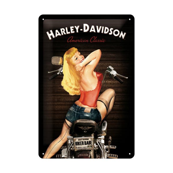 HARLEY-DAVIDSON BIKER BABE TIN SIGN - 20X30CM