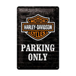 HARLEY-DAVIDSON PARKING ONLY TIN SIGN - 20X30CM