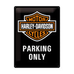 HARLEY-DAVIDSON PARKING ONLY TIN SIGN - 30X40CM