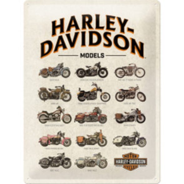 HARLEY-DAVIDSON SIGN HD MODEL CHART