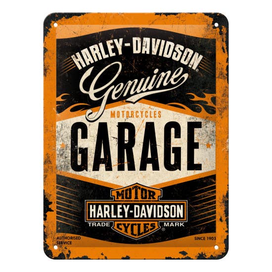 HARLEY-DAVIDSON GARAGE TIN SIGN - 15X20CM