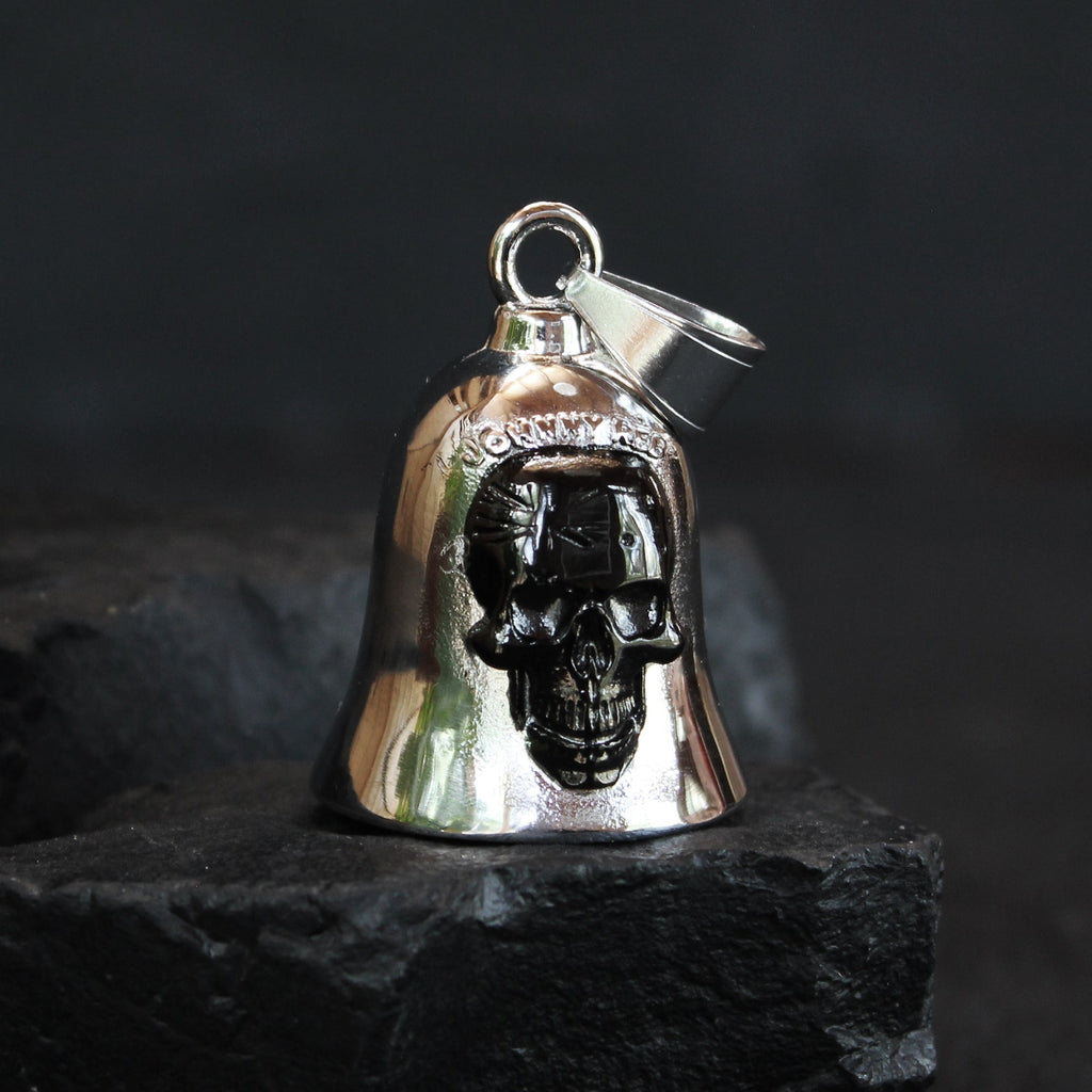 Johnny Reb Skull Flag Ride Bell - Silver - product image 1