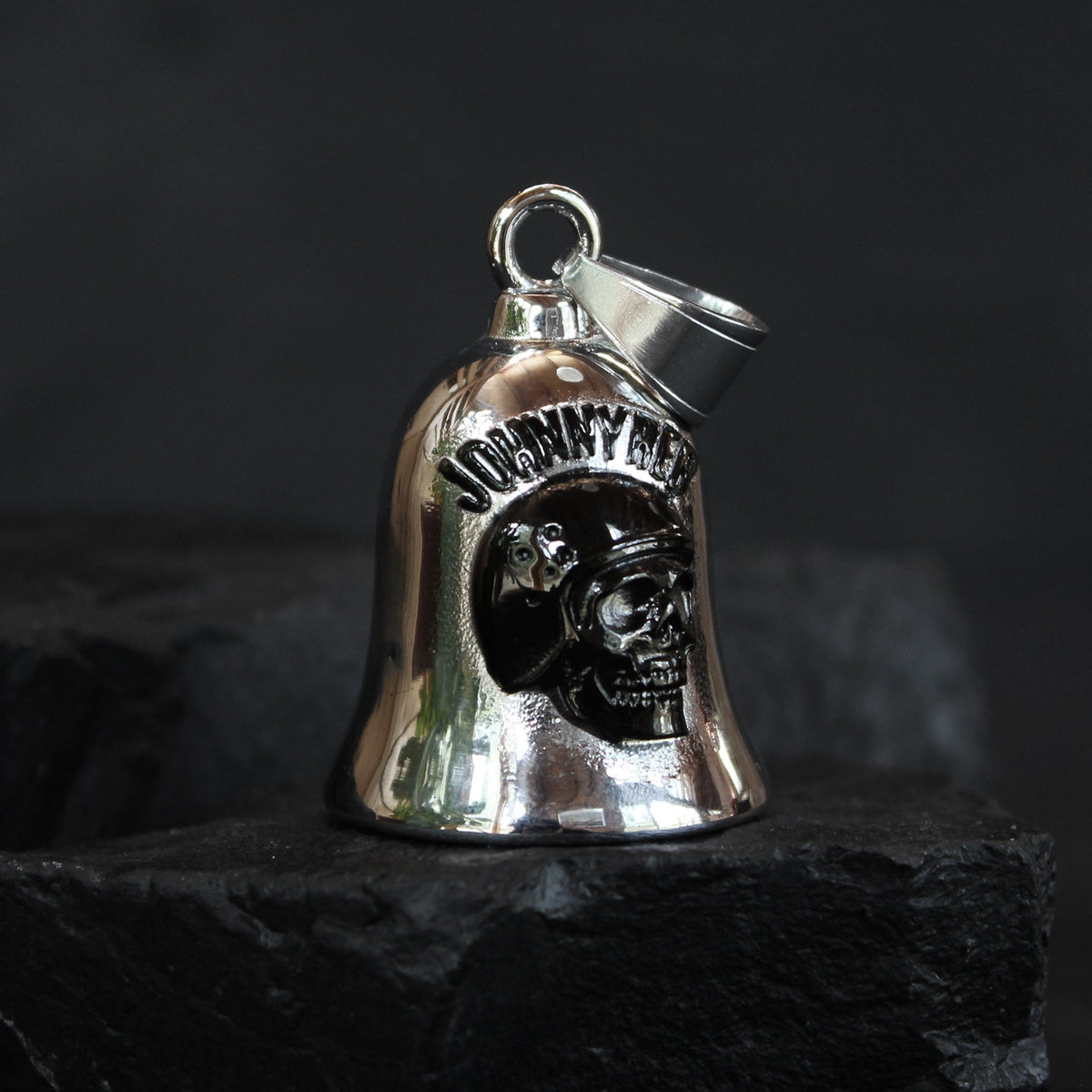 Johnny Reb Skull Rider Ride Bell - Silver - product image 1