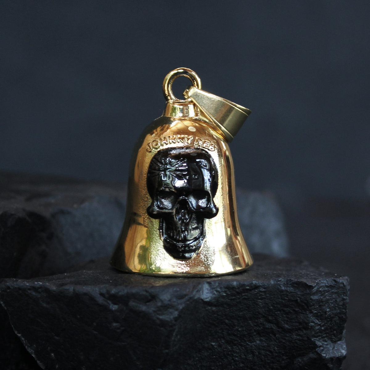 Johnny Reb Skull Flag Ride Bell - Gold - product image 1